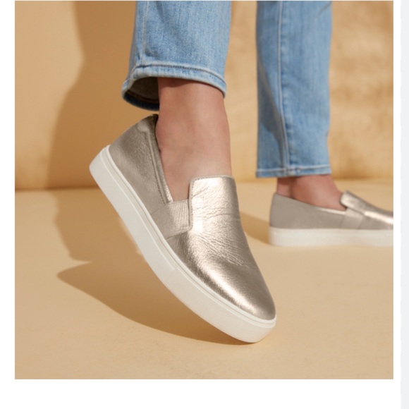 Birdies The Swift Slip-on leather sneakers metallic gold women' size 7 - Picture 1 of 16